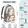 thumbnail image 4 of Highland Cow and Leaf Print Backpack for School, Cute School Bag with Adjustable Shoulder Straps and Padded Back, 16.9"x12.6"x5.9", 4 of 4