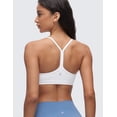 thumbnail image 3 of CRZ YOGA Butterluxe Ruched Sports Bras for Women V Neck  Y Back Wireless Padded Yoga Crop Top, 3 of 6
