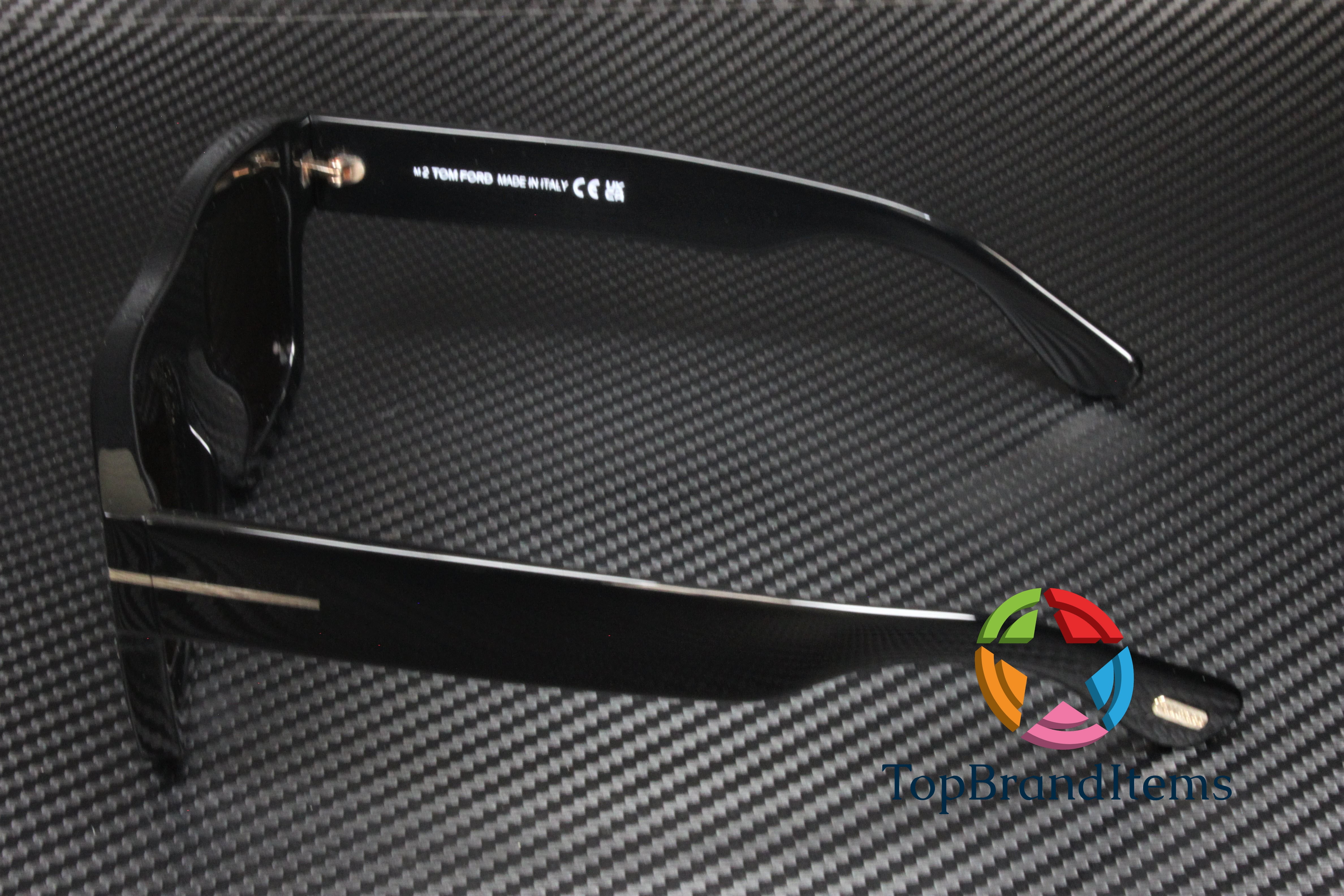 Tom Ford Fausto FT0711 01A Shiny Black Smoke 53 mm Men's Sunglasses
