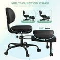 thumbnail image 4 of Lacoo Ergonomic Cross Legged Swivel Office Chair,ADHD & Meditation Chair with Retractable footrest,Adjustable Height with Back Support,PU Leather, Black, 4 of 7