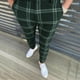 thumbnail image 1 of ICHUANYI Clearance Men Dress Pants,Casual Plaid Flat-Front Skinny Business Pencil Long Pants Pocket(Green, XXL) Ichuanyi Ichuanyi, 1 of 3