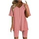 thumbnail image 1 of Blusas para las Mujeres Casual Impreso Cuello en V Manga Corta Blusa Pantalones Cortos, Conjuntos de Ropa para las Mujeres, 1 of 5