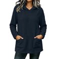 thumbnail image 2 of Miqool Womens Fleece Lined Hoodies Fall Winter Long Sleeve Pullover Tops Loose Fit Hooded Sweatshirt with Front Pockets, 2 of 8