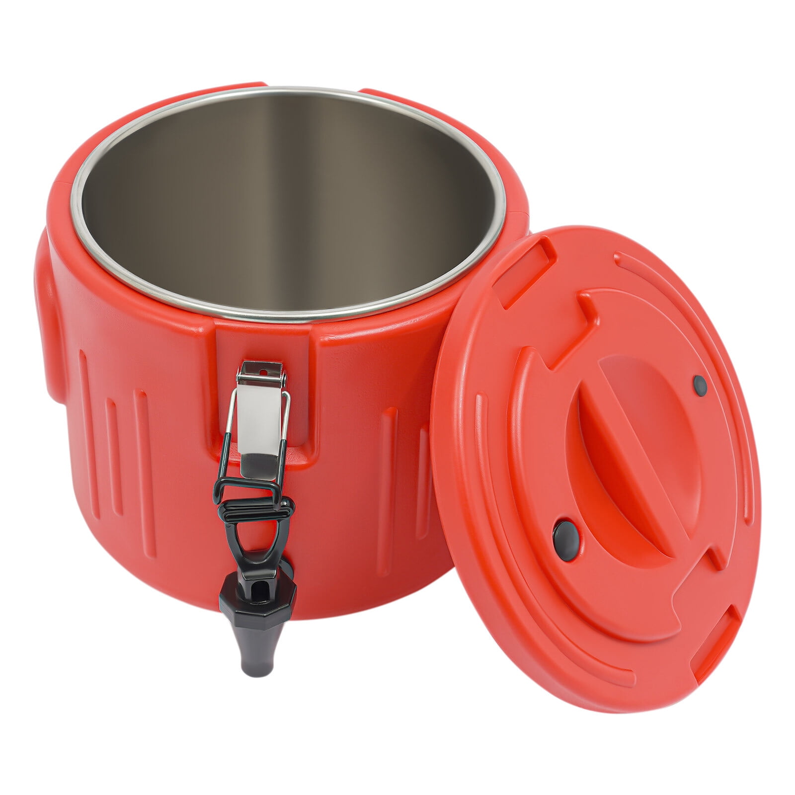 Red Insulated Beverage Containers Insulated Beverage Cooler Insulated Bucket 10L 11.02*10.04in for Central Kitchens, Restaurants, Outdoor Banquets