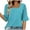 Light Blue, variant on Wensltd Women's Summer Loose Blouses Printed Ruffled Sleeve Square Neck Top