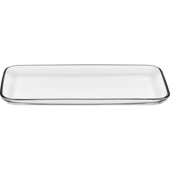 Barski Glass Rectangular Tray - Serving Tray- Platter - Classic Clear - 12.8" Length - Made in Europe