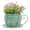 Green, variant on mdesiwst Vintage Teacup Planter Iron Floral Cutout Flowerpot Decorative Plant Pot for Succulents Herbs Flowers Indoor Outdoor Garden Decor