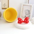thumbnail image 4 of New Cotton Rope Storage Basket Princess Series Blue And Red Bow Sundries With Cover Cosmetics Storage Basket Woven Basket Burgundy Medium Size Upper Diameter About 20CM Height, 4 of 8