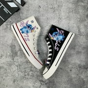 NEW Cartoon Stitch Sneakers Fashion Casual Canvas Tennis Shoes for Women Girls