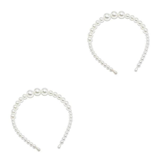 Minnieouse Diadema de perlas Bandas para la cabeza Estilo simple Accesorios para el cabello Regalos para el día de San Valentín Tiaras para Type2 NO2