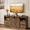 Light Brown, variant on Homall 58'' Farmhouse TV Stand for Living Room, Entertainment Center with Sliding Barn Doors & 4 Storage Drawers, Adjustable Shelves Rustic Media Console for Bedroom,White