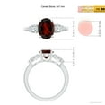thumbnail image 5 of ANGARA Natural Oval Garnet Three Stone Ring with Pear Diamonds in 14K White Gold (9x7mm Garnet) | January Birthstone, Anniversary, Jewelry Gift for Women | Natural Garnet Ring (Ring Size - 10.5), 5 of 8