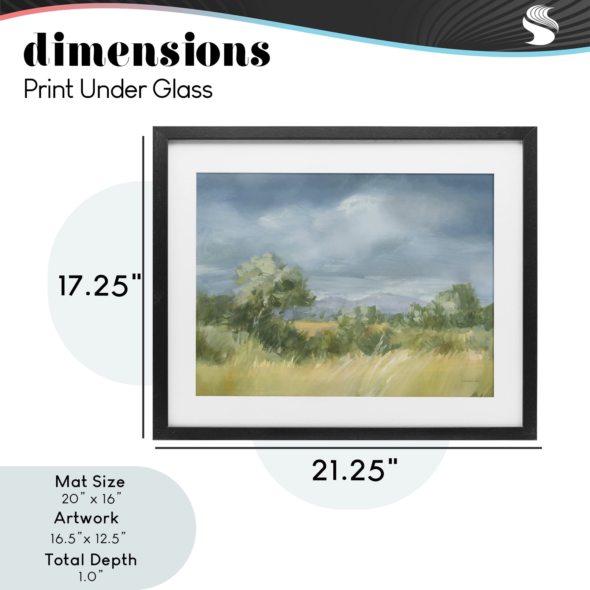 Stupell Industries Whispering Winds Countryside Black Framed Print Under Glass, design by Danhui Nai