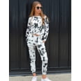 thumbnail image 3 of Arshiner Girls Casual Twist Front Lightweight Sweatshirt Tie Dye Printed Long Sleeve Crop Tops Pullover, 3 of 6