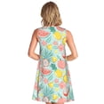 thumbnail image 2 of Bixox Bright Peach Print Women's Sleeveless A-Line Dress with Pockets, Casual Knee-Length Tank Dress for Summer-X-Large, 2 of 7