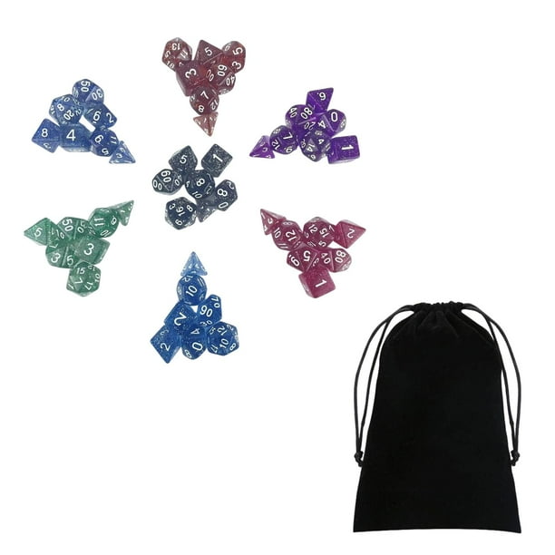 Juego de dados poliédricos de colores variados, 49 Uds., dados D6 D4 D8 D10 D12 D20 para juego de rol, juego de matemáticas, utilería para beber, CUTICAT Dados de juego de mesa