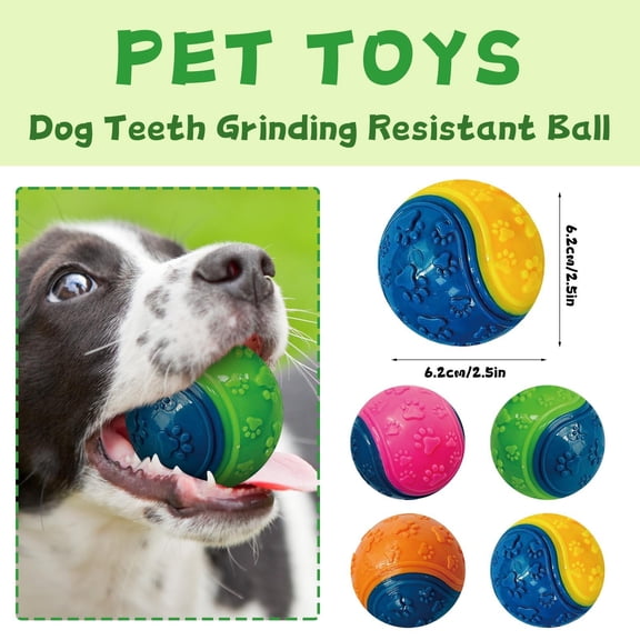 Interactive Dog Ball 2.5 Inch Dual Color Dog Toys Nontoxic Rubber Bouncy Chew Ball for Small Puppy Oral Play Exercise 1 Count