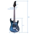 thumbnail image 2 of 6 String Electric Guitar in Lightning Pattern, Right Handed Electric Guitar w/ Power Cord/Strap/Bag/Plectrums, Great Gifts for Musical Lovers (Black & Dark Blue), 2 of 9