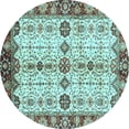 thumbnail image 1 of Ahgly Company Indoor Round Oriental Light Blue Traditional Area Rugs, 6' Round, 1 of 4