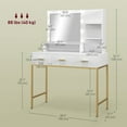 thumbnail image 3 of HOMCOM Vanity Table, Makeup Table with LED Mirror and Storage, White, 3 of 10