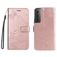 thumbnail image 2 of Feishell Compatible with Samsung Galaxy S22 (6.1 inch) Wallet Case with Wrist Strap,for Men Women,Butterfly Embossed PU Leather Flip Stand Card Slots Protective Phone Cover,Rosegold, 2 of 11