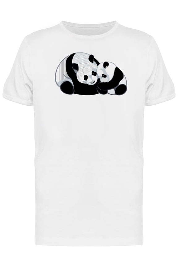 Lovely Panda Mom And Baby T-Shirt Men -Image by Shutterstock, Male 3X-Large