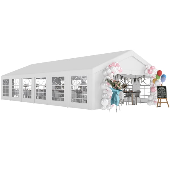 Outsunny 20' x 40' Large Party Tent with 12 Removable Window Sidewalls