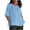 Sky Blue, variant on Summer Womens Tops 2025 Fashion Plus Size Solid Color Crewneck Loose Blouse Half Sleeve Casual Work Shirt Tunic