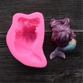 thumbnail image 4 of Molde de jabón de sirena, runloo 3D sirena pastel de silicona hecho a mano jabón vela molde silicona para bebé sirena Fokelyi JQWJ350, 4 of 4