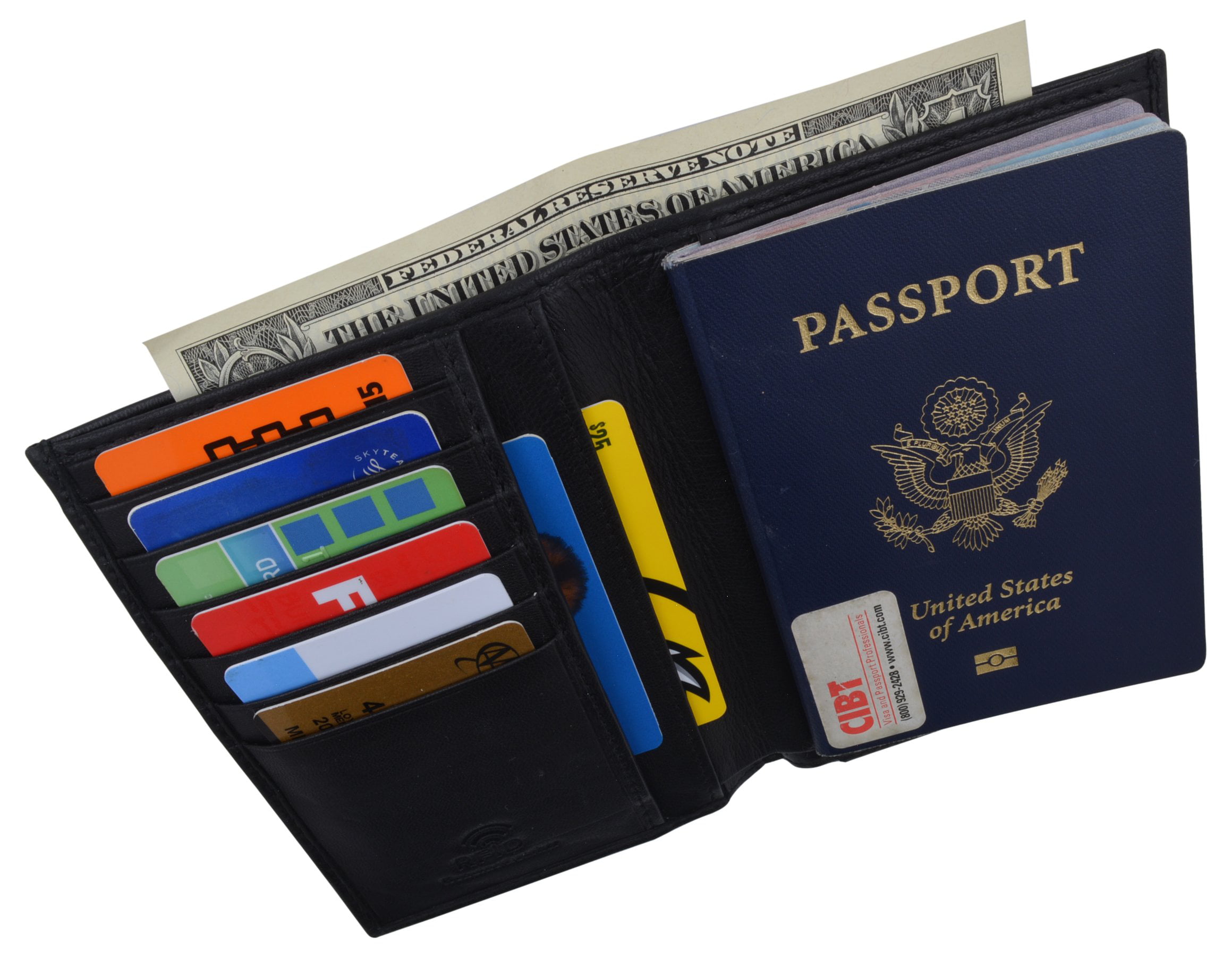 Daisy Rose Luxury Passport Holder Cover Case | PU Vegan Leather RFID Travel  Organizer Card Holder - Brown