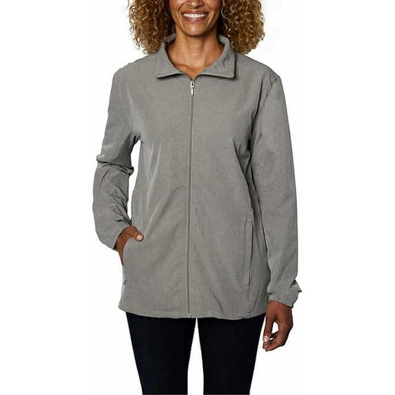 Hang Ten Women's UPF 50 Water Repellant Hybrid Jacket (Large, Gray)
