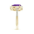 thumbnail image 3 of ANGARA Natural 1.05 Ct. Amethyst with Diamond Halo Ring in 14K Yellow Gold for Women (Ring Size: 3.5), 3 of 9