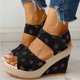 thumbnail image 2 of WILLBEST Sandalias Playa Moda Primavera Y Verano Sandalias De Mujer Suela Gruesa Tacón De Cuña Tacón Alto Boca De Pez Punta Abierta Transpirables Cómodas Lunares Gancho Estilo Casual, 2 of 6