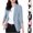 Blue, variant on Lovzfmll Blazers for Women, Solid Color 3/4 Sleeve Blazer, Notched Collar Lightweight Suit Jacket, Casual Fall Clothing