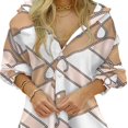 thumbnail image 4 of Robe Chemise Mini Aguichant pour Femmes Modèles Manches Longues à Enfiler Col en V Tendance Robe Chemise Assortie, 4 of 5