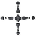 thumbnail image 2 of Mistaha IP68 Waterproof Junction Box Crossed-shape Two Inlet & Two Outlets Outdoor Electrical Cable Connector, 2 of 8