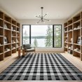 thumbnail image 2 of ODIKA 9'x12' Washable Area Rug Low Pile, Flatwoven, Door Plaid Welcome Checkered Farmhouse Border Centered Field for Great Room, Indoor Concept, Large Living, 2 of 7