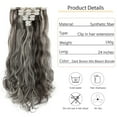 thumbnail image 2 of Qlenkay Clip in Hair Extensions Synthetic Hair 7 pcs Double Weft Long Wavy Straight Hair Extension for Women, 2 of 8