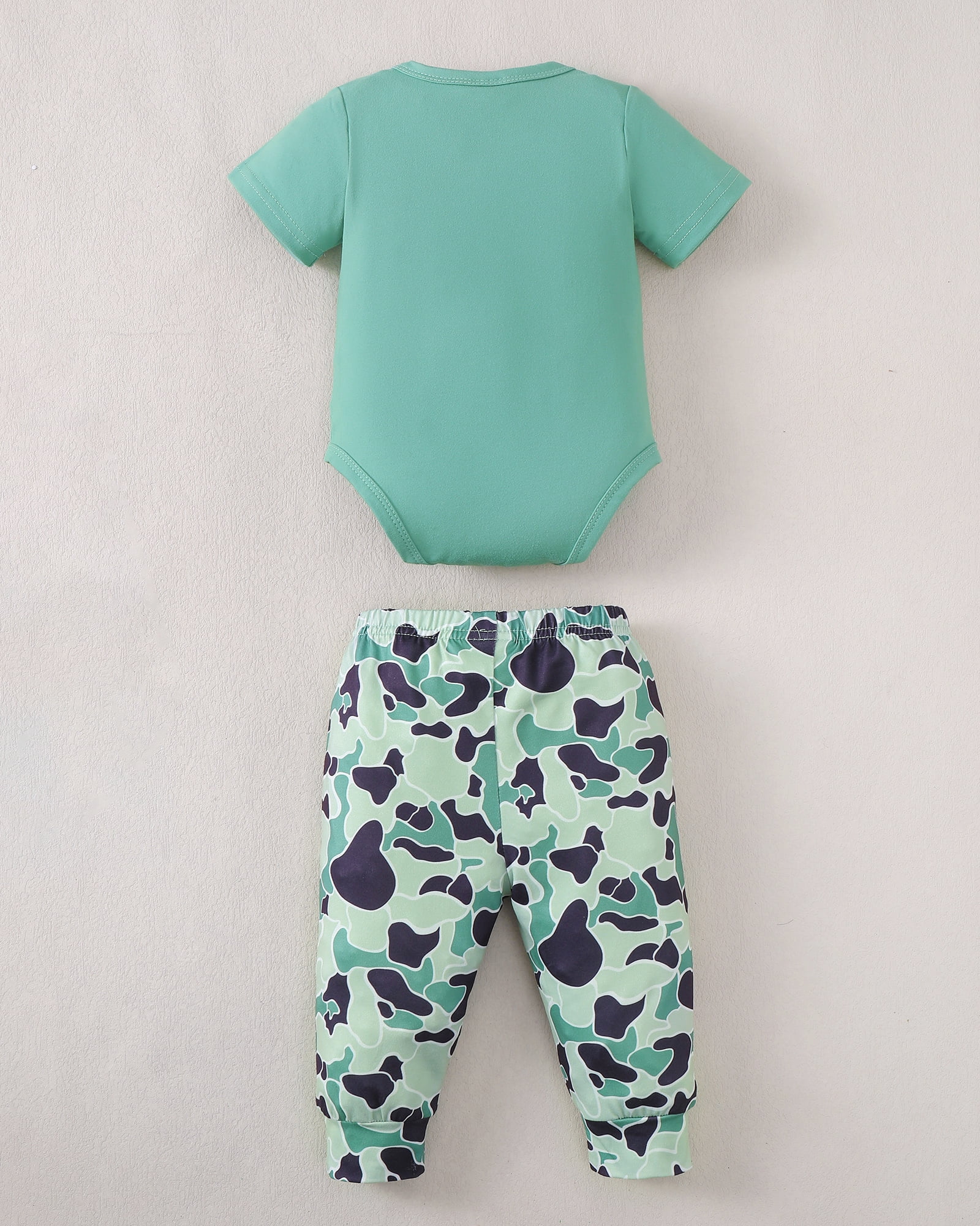 KIMI BEAR Preemie Baby Boys Layette Set 5 Packs Shower Gift Sets Romper Top Pants Set Short Sleeves Tops Letter Print Camouflage Outfits Clothing Summer 10pcs Essential Clothes Multicolor