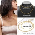 thumbnail image 6 of Silvora Layered Chain Necklaces for Women 14K Gold Plated Elegant Herringbone Paperclip Choker Necklace Stainless Steel Flat Snake Chain Jewelry Gifts for Granddaughter Birthday Mother's Day, 6 of 7