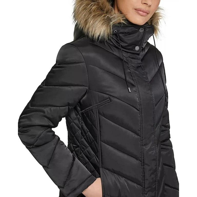 Kenneth Cole New York Womens Quilted Midi Puffer Jacket Walmart