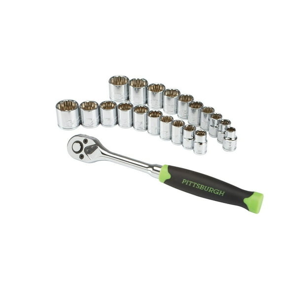 21 Pc 3/8 in. Drive SAE & Metric High Visibility Socket Set