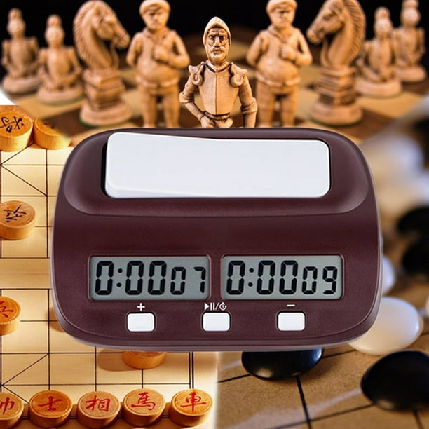 Metal Analog Chess Clock 1-GO Count Up Down Alarm Timer For Game Competition