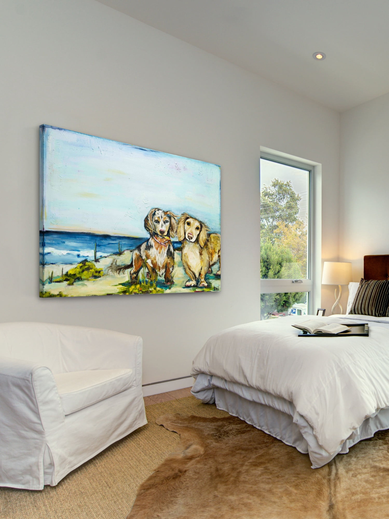 Marmont Hill "Beautiful Dachshunds" by Tori Campisi Painting Print on Canvas