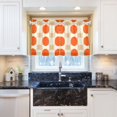 thumbnail image 5 of Yayeee Kitchen Curtains Tier Pair Light Filtering 27"x36" Rod Pocket Short Cafe Window Panel, Orange Geometric Circles, 5 of 7