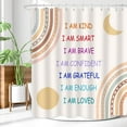 thumbnail image 4 of Rainbow Quotes Shower Curtain Colorful Inspirational Positive Kids Teen Girls Abstract Moon Sun Fabric Home Bathroom Decor Waterproof Fabric 72Lx60W Inch with Plastic 12PCS Hooks, 4 of 11