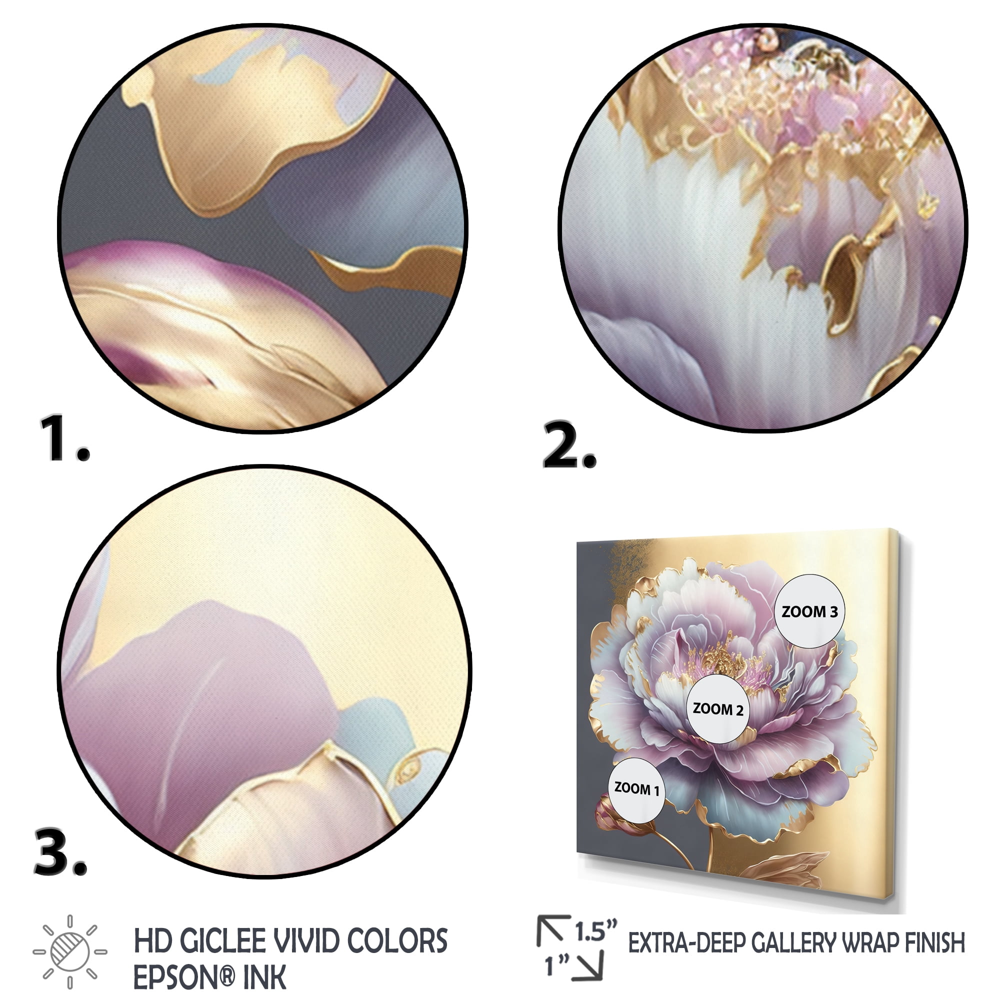 Designart Purple Hue Single Flower I Canvas Wall Art