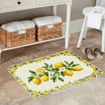 thumbnail image 2 of FJPT Non Slip Flannel Polyester Floor Mat Lemon Floral Design For Bathroom Kitchen Bedroom Decor 16x24 inch, 2 of 5