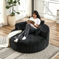 thumbnail image 5 of Chenille Round Oversized Chair with Foam Cushions for Living Room, Bedroom, Lounge, and Projection Room, 5 of 16