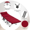 thumbnail image 6 of Costway Folding Retractable Travel Camping Cot w/Removable Mattress & Carry Bag Red, 6 of 10